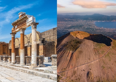 Rovine e vista dal vulcano
